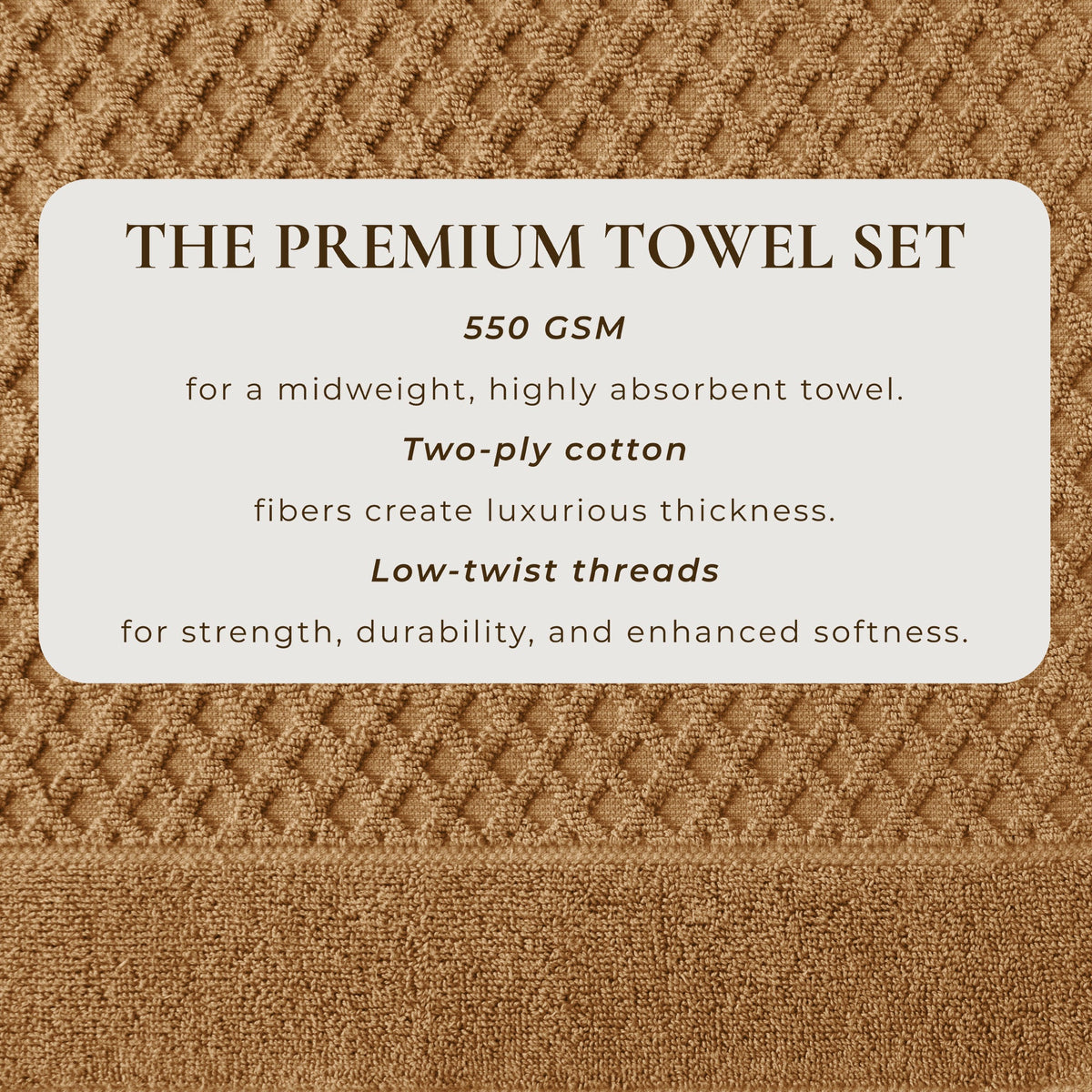 Cotton Diamond Waffle Weave Bath Towel Set - Grayson Collection