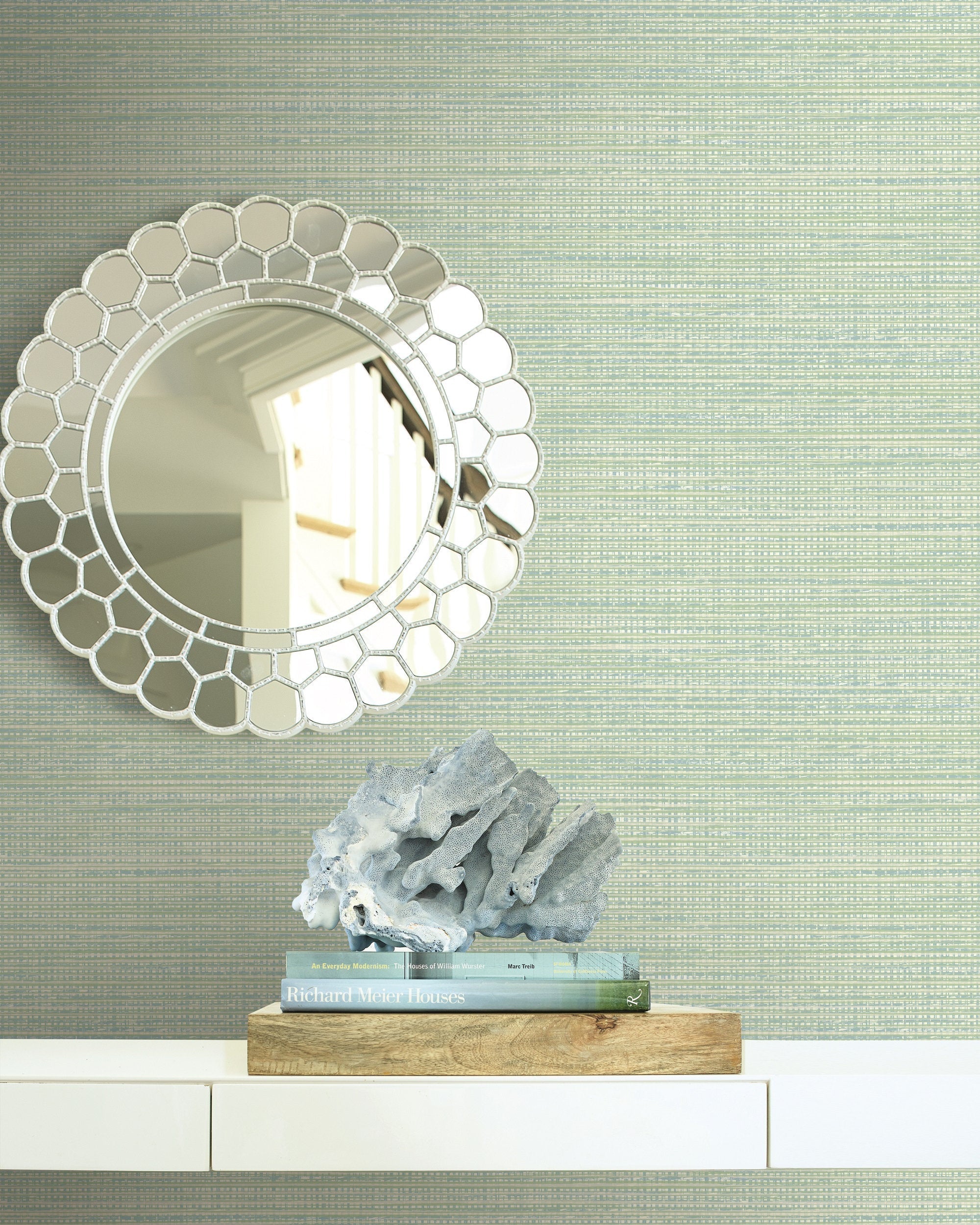 Beach House Beachgrass Faux Unpasted Wallpaper