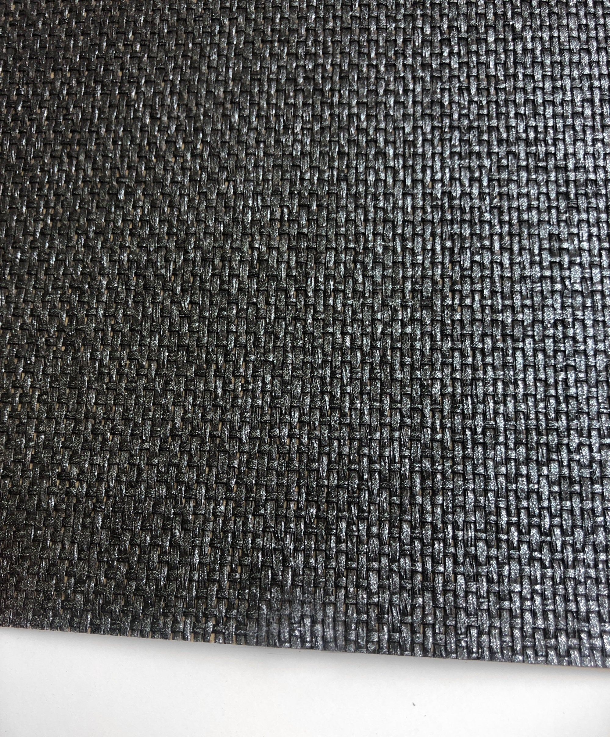 Onyx Shimmer Paperweave Grasscloth Unpasted Wallpaper
