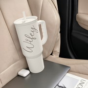 Valentine's Day Travel Tumbler for Wife - 40oz, White
