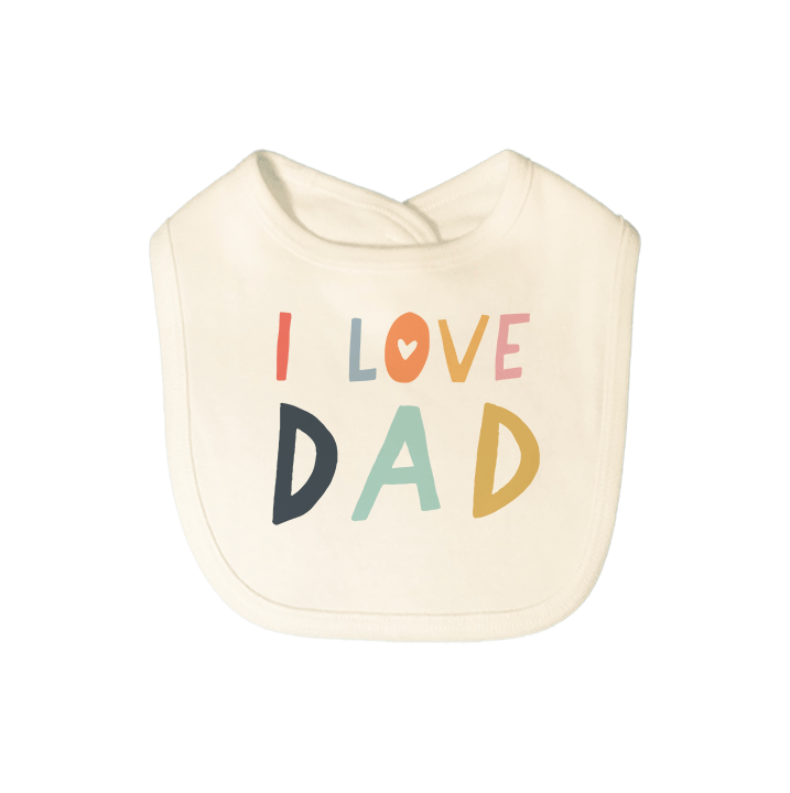 Finn + Emma graphic bib | love dad