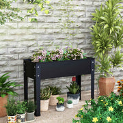 Metal Raised Garden Bed with Legs and Drainage Hole