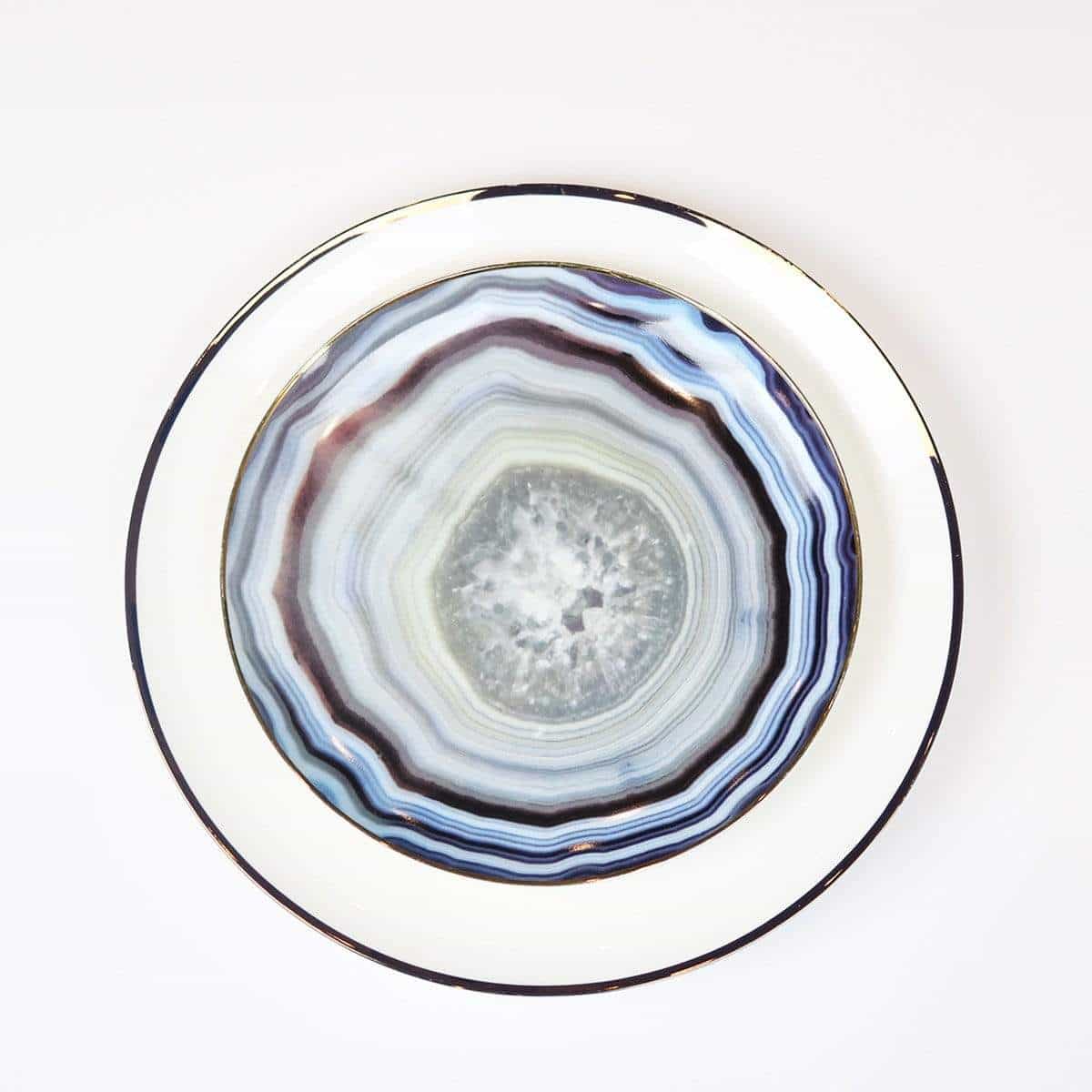 Narrow Gold Rim Dinner Plate - Set of 4