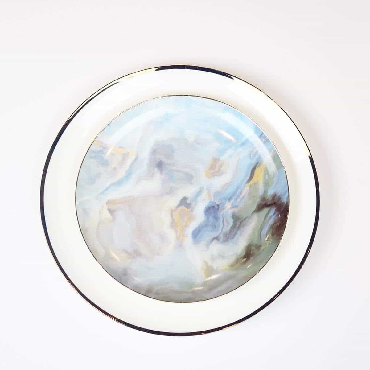 Narrow Gold Rim Dinner Plate - Set of 4