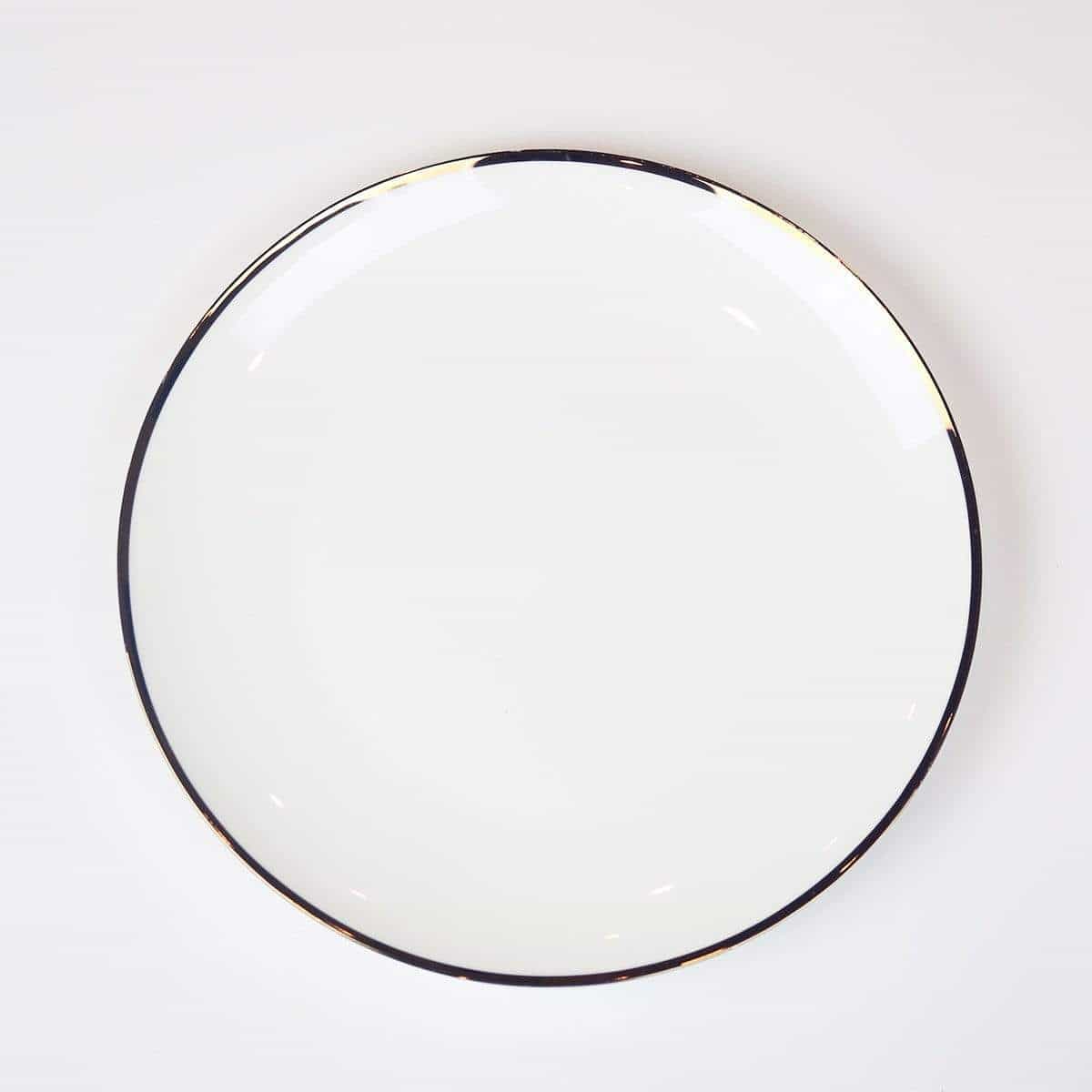 Narrow Gold Rim Dinner Plate - Set of 4