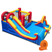 7 in 1 Outdoor Inflatable Bounce House with Water Slides and Splash Pools