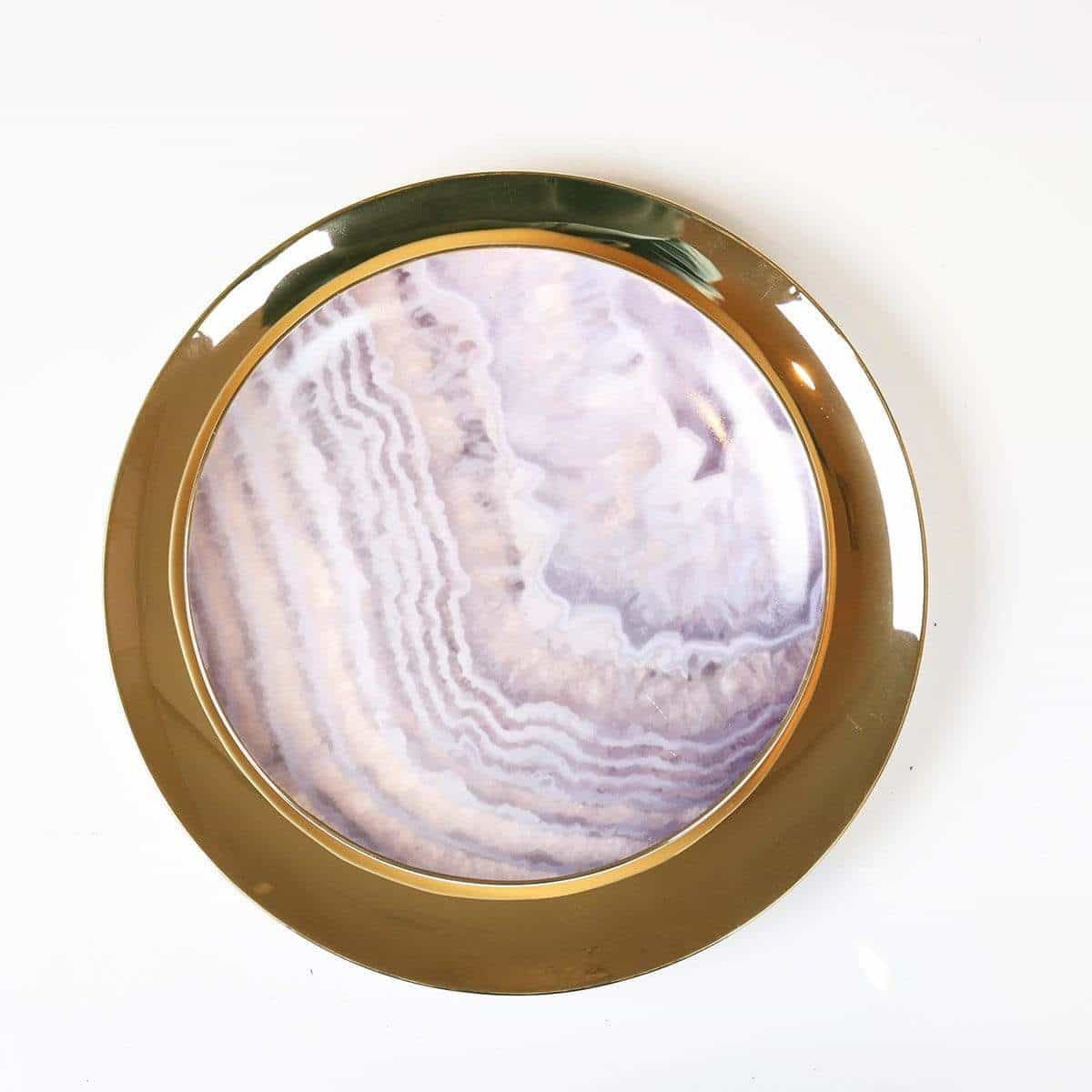 Shiny Wide Gold Rim Dinner Plate - Set of 4