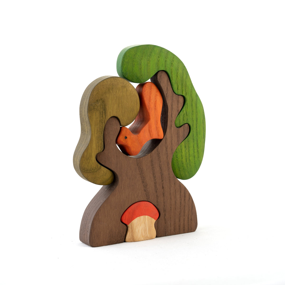 Wooden Tree with Squirrel and The Mushroom Puzzle