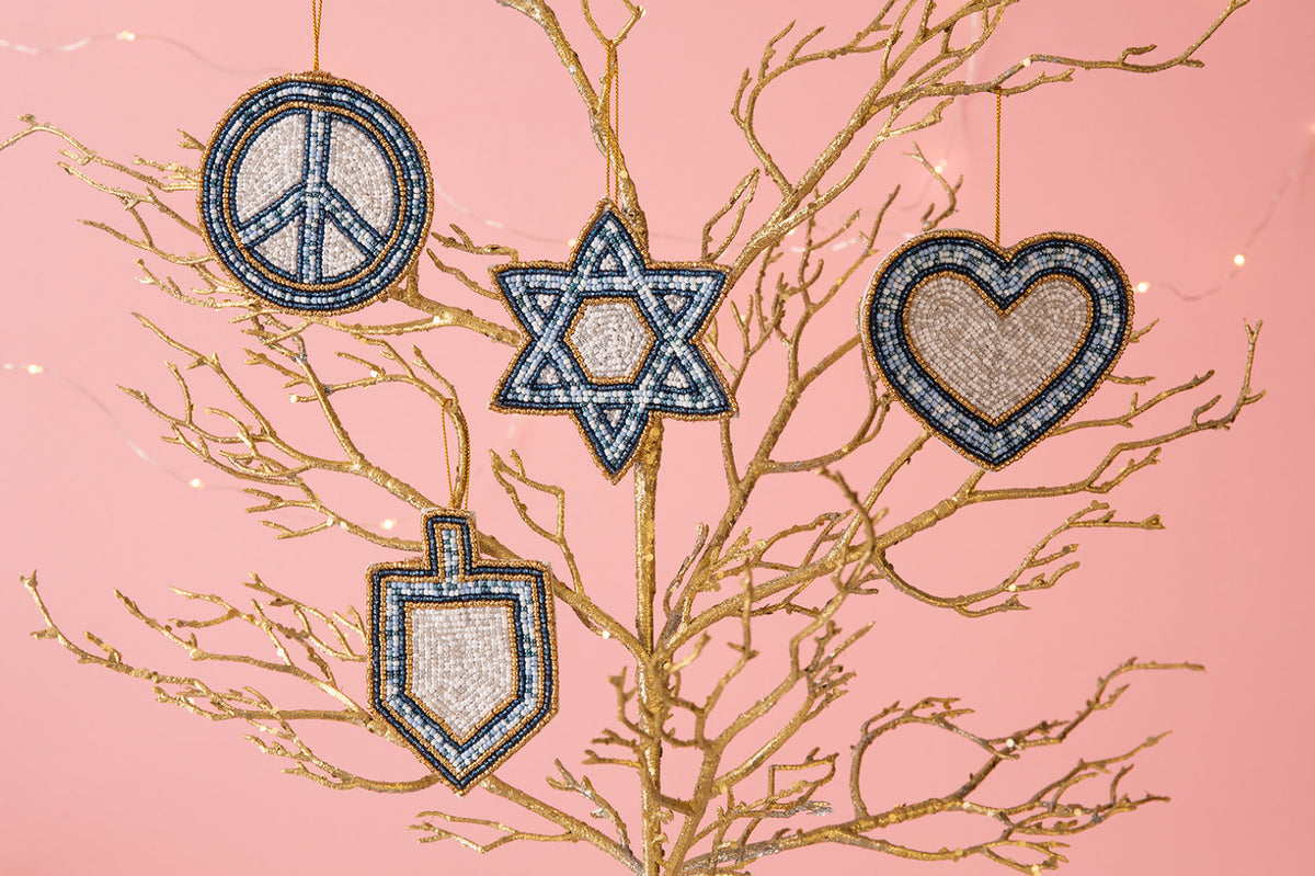 Peace, Love, Dreidel Ornament Set Holiday Decor