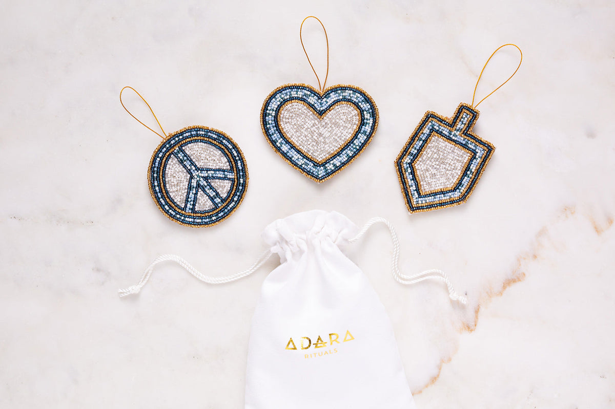 Peace, Love, Dreidel Ornament Set Holiday Decor