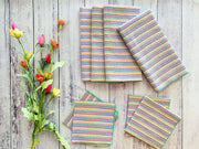 Rainbow Seersucker Cloth Napkins, Set of 4