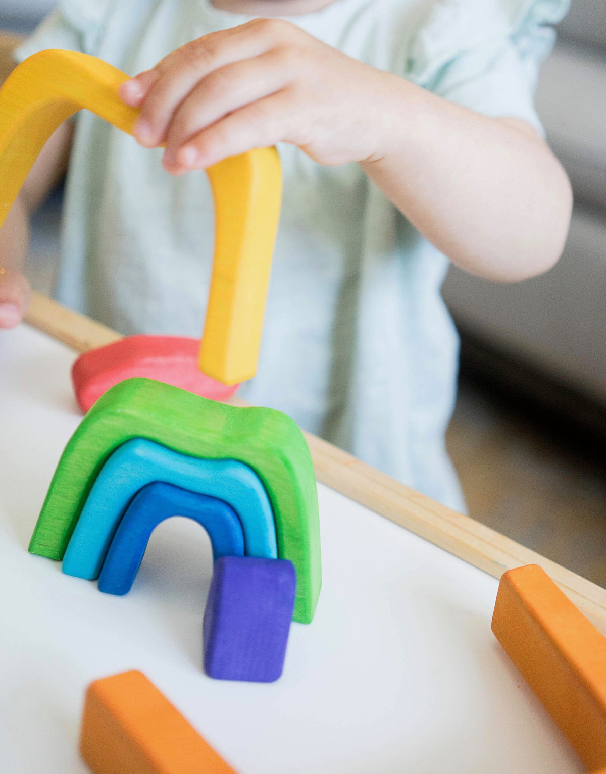Wooden Stacking toy Rainbow Caves Sculptural Blocks