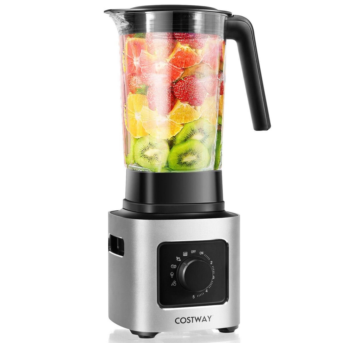 1500W 5-Speed Countertop Smoothie Blender - Silver