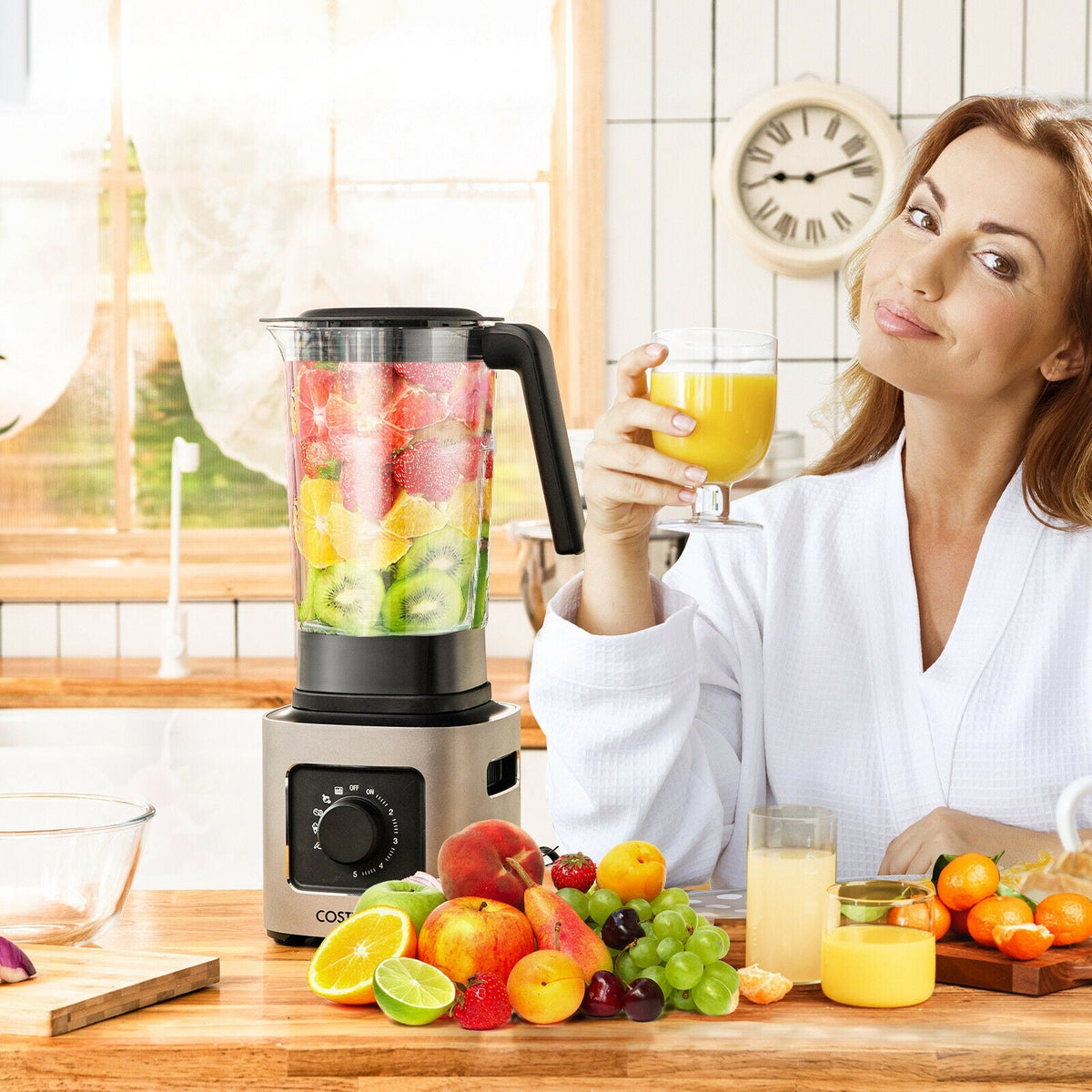 1500W 5-Speed Countertop Smoothie Blender - Silver
