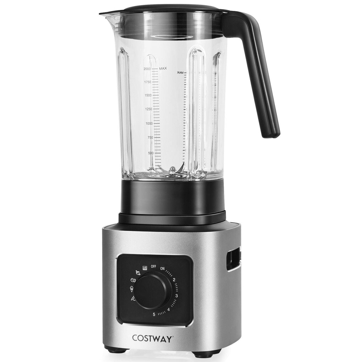 1500W 5-Speed Countertop Smoothie Blender - Silver