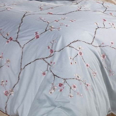 Sakura Embroidered Duvet Cover Set