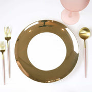 Shiny Wide Gold Rim Dinner Plate - Set of 4