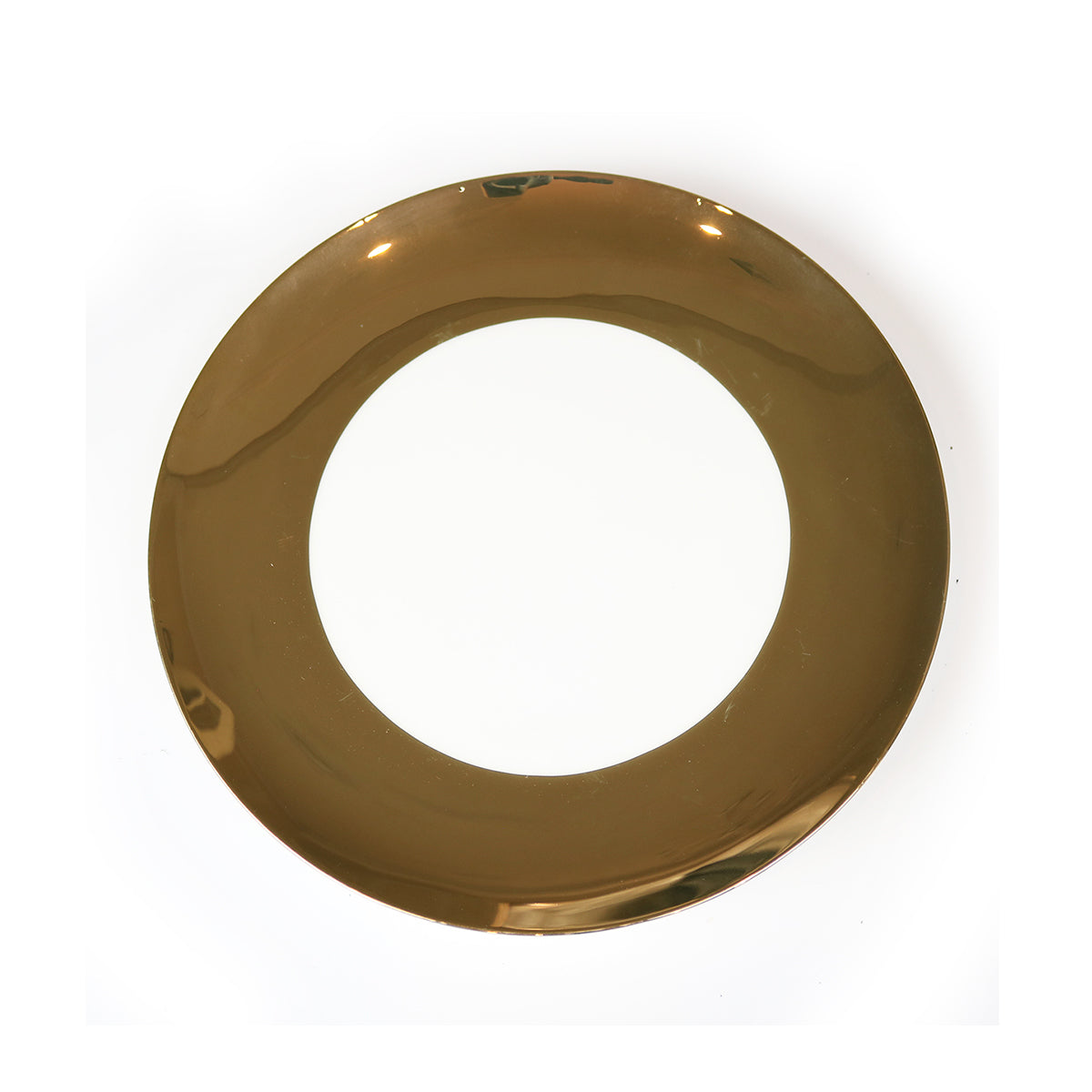 Shiny Wide Gold Rim Dinner Plate - Set of 4