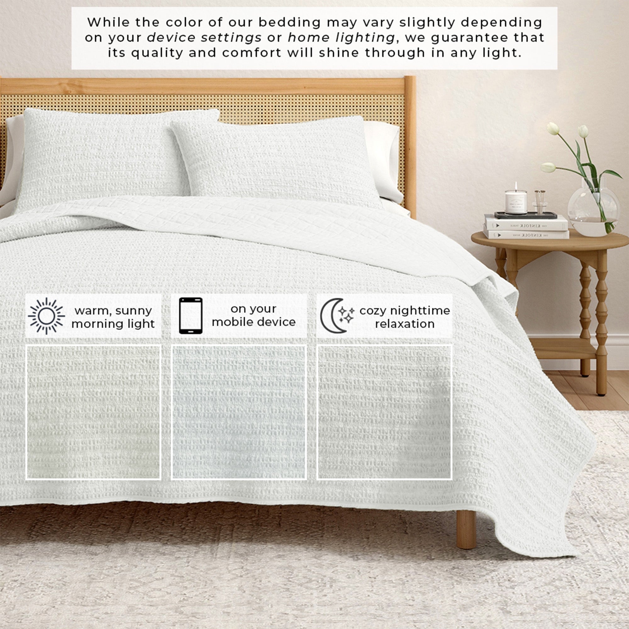 100% Cotton Honeycomb Quilt Set - Genevieve Collection