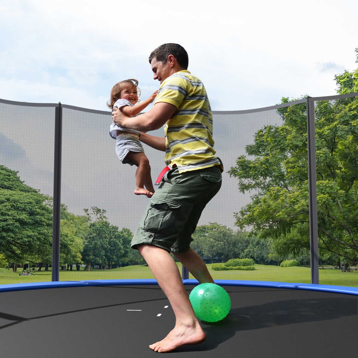 Outdoor Trampoline Bounce Combo with Safety Closure Net Ladder