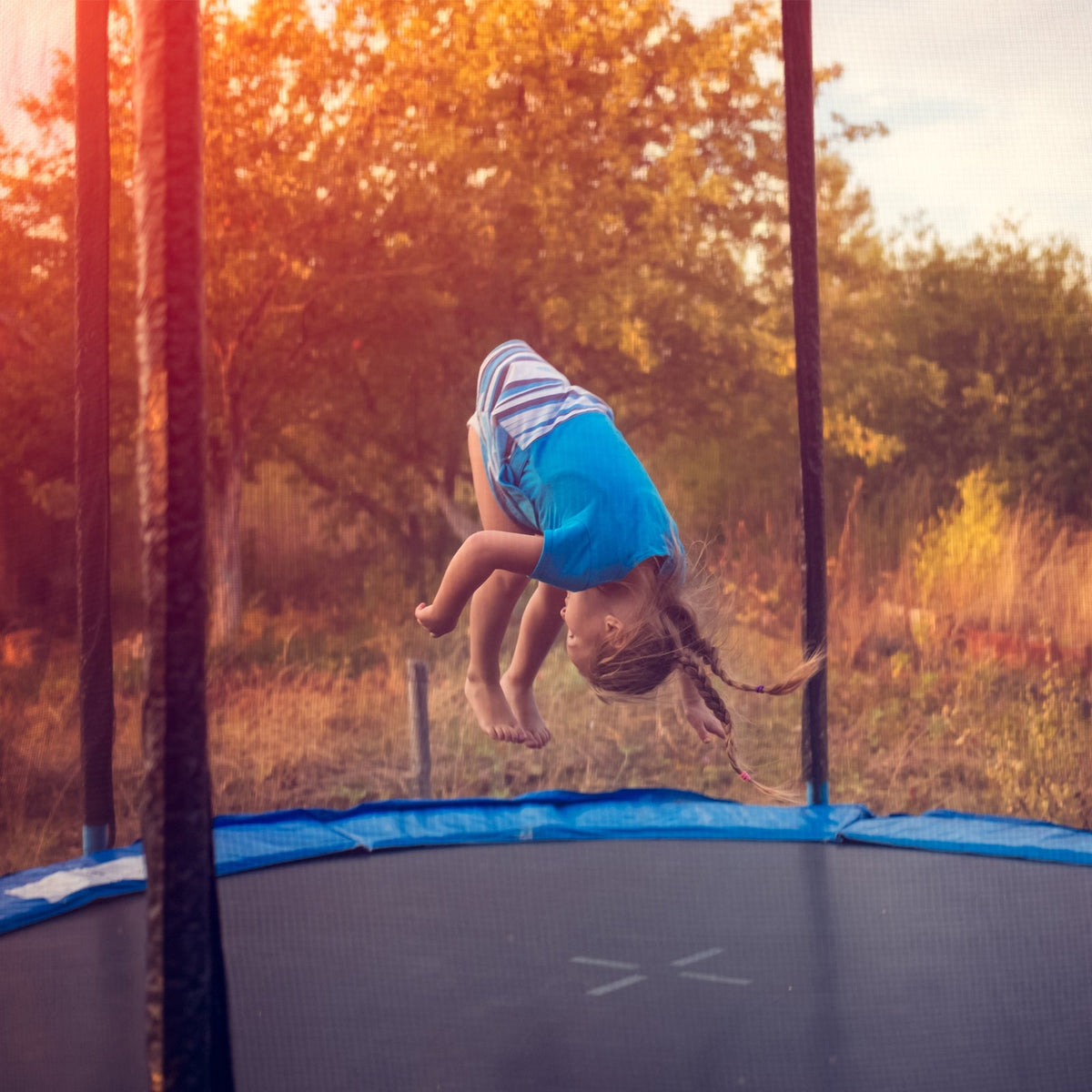 Outdoor Trampoline Bounce Combo with Safety Closure Net Ladder