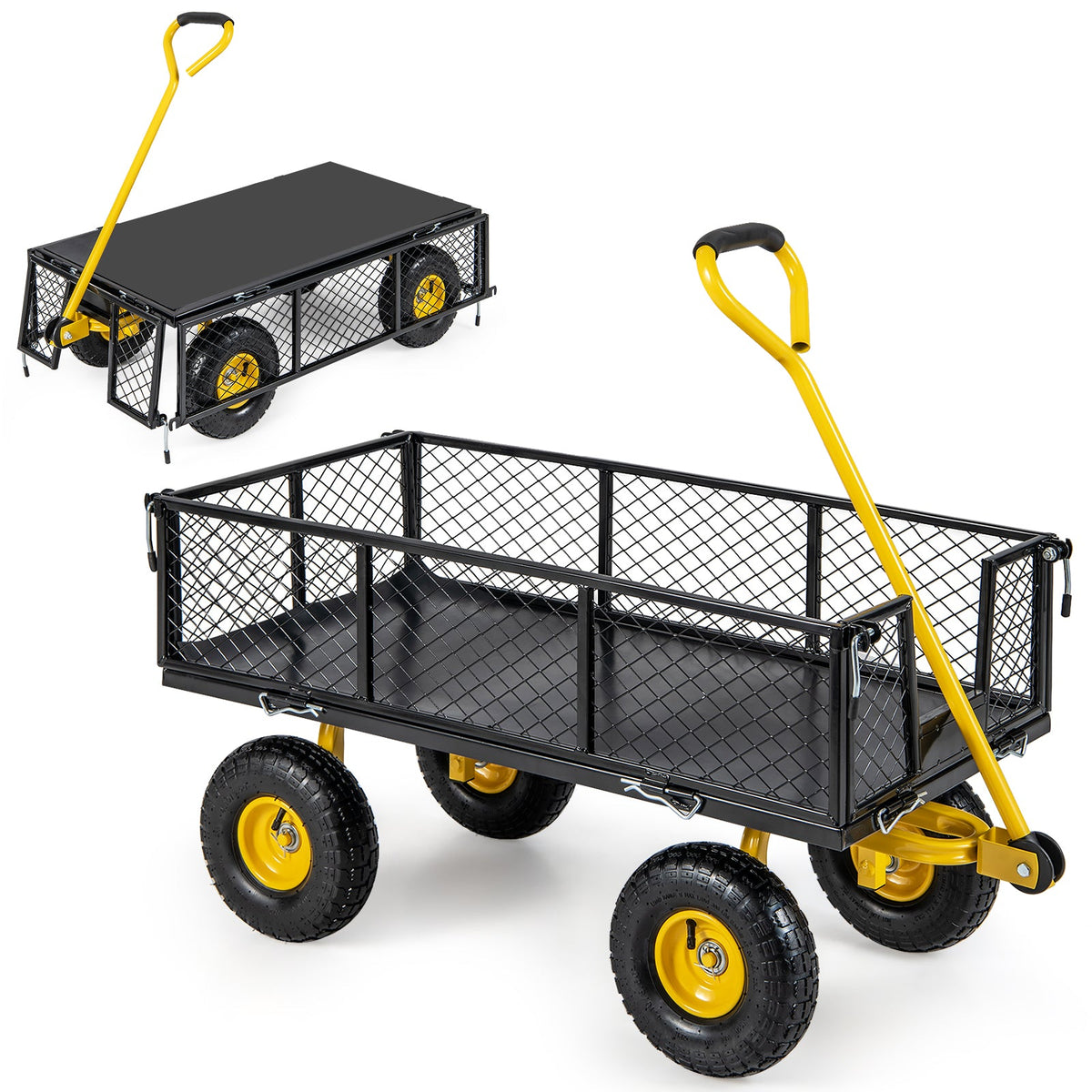 Utility Garden Wagon with 4 Removable Side Panels
