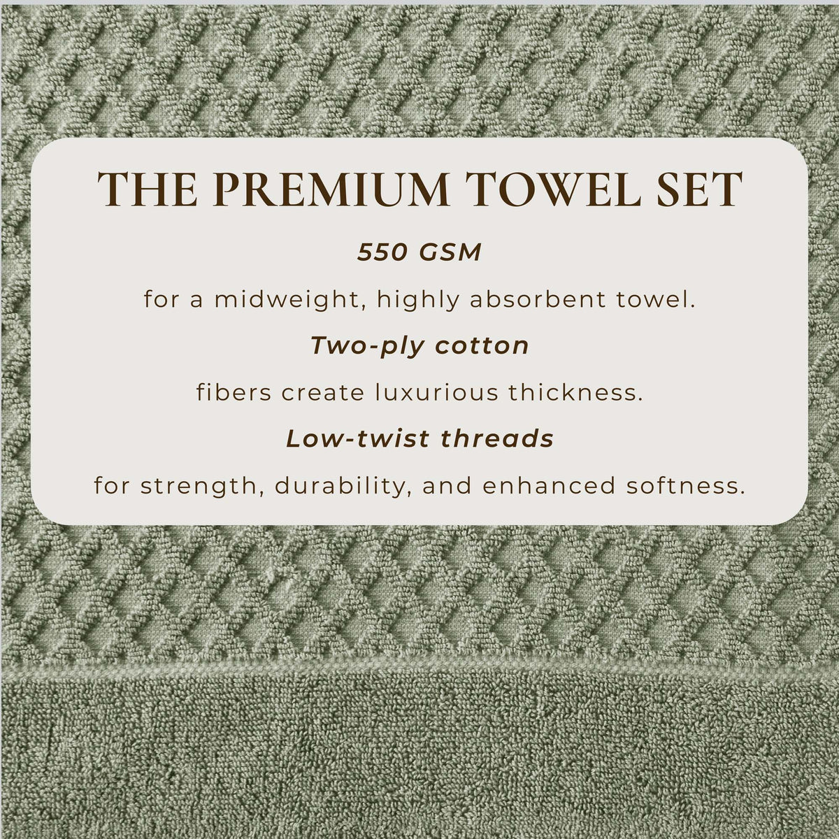 Cotton Diamond Waffle Weave Bath Towel Set - Grayson Collection