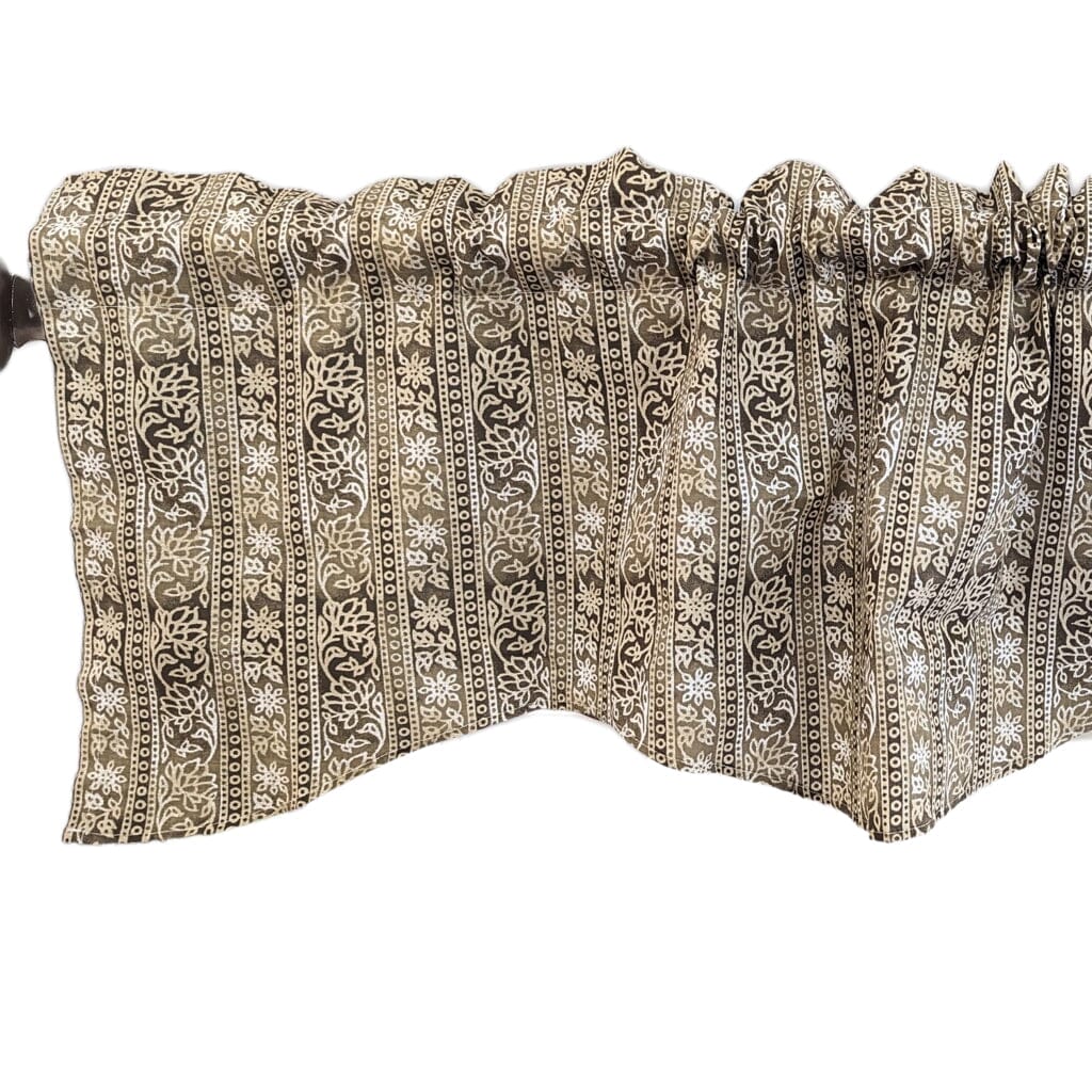 Moroccan Paisley Filigree Floral Window Curtain Valance - 18" x 52"