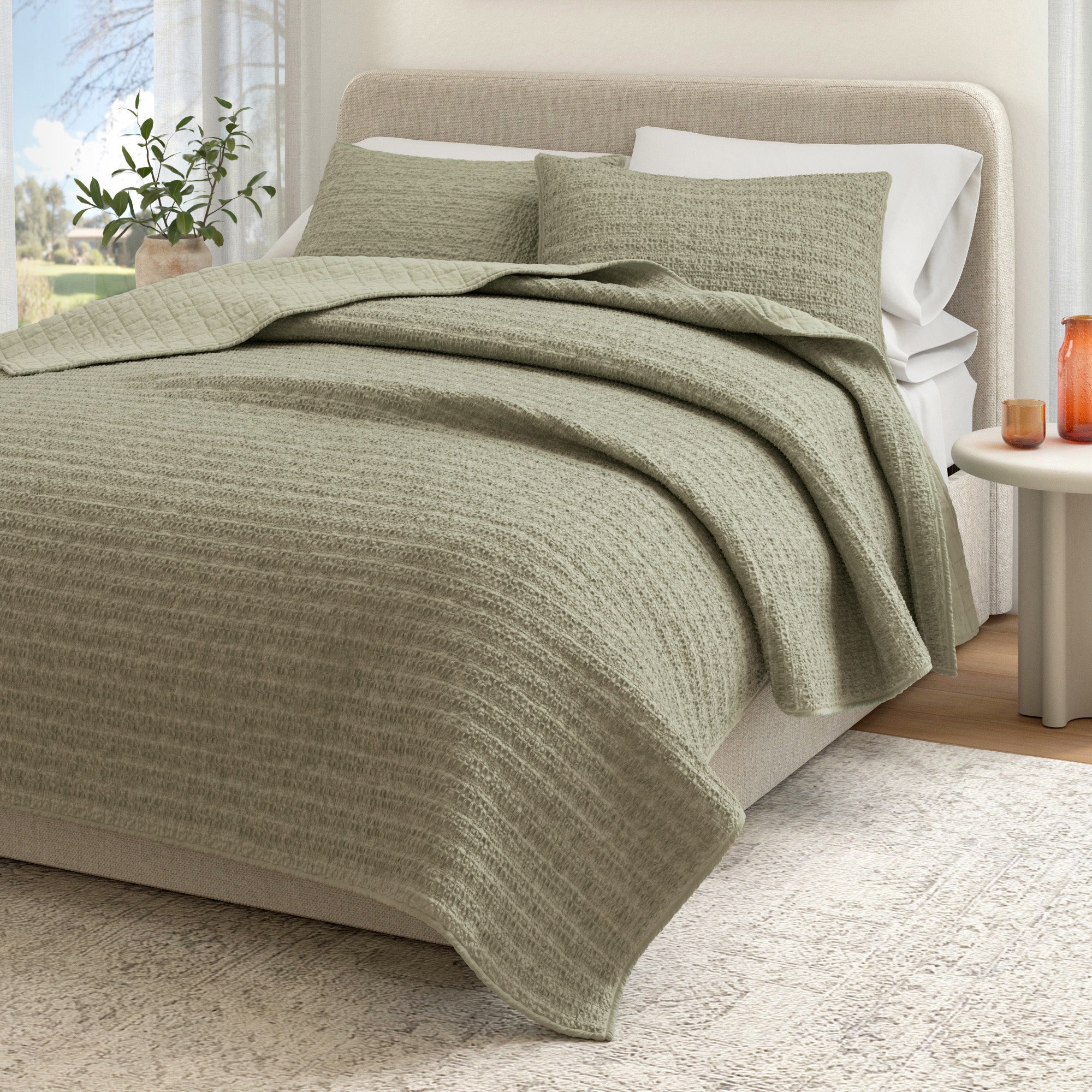 100% Cotton Honeycomb Quilt Set - Genevieve Collection