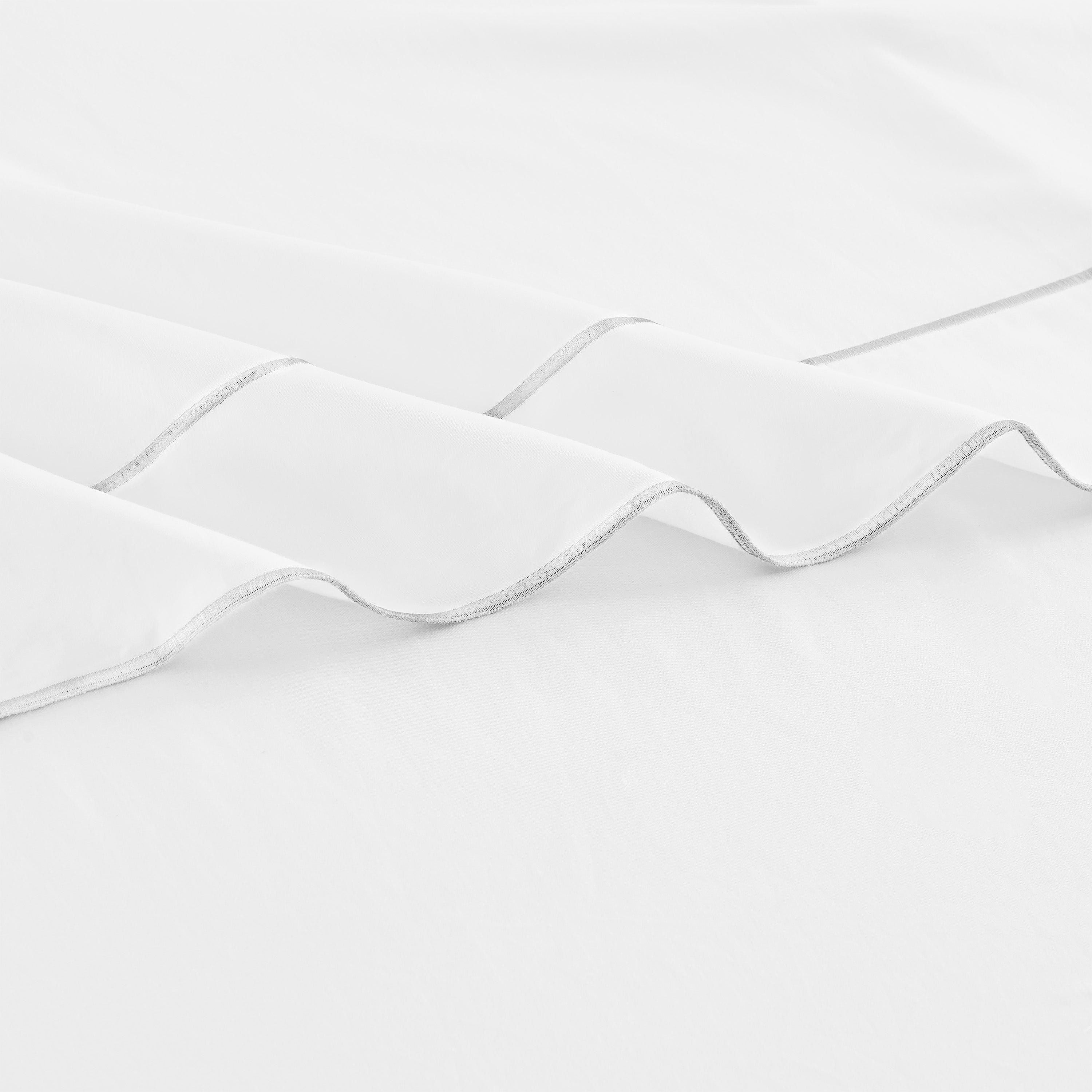 600 Thread Framed Sateen Embroidered Cotton Pillowcase Pair
