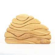 Natural Waves Wooden Sculptural Blocks Stacker Puzzle