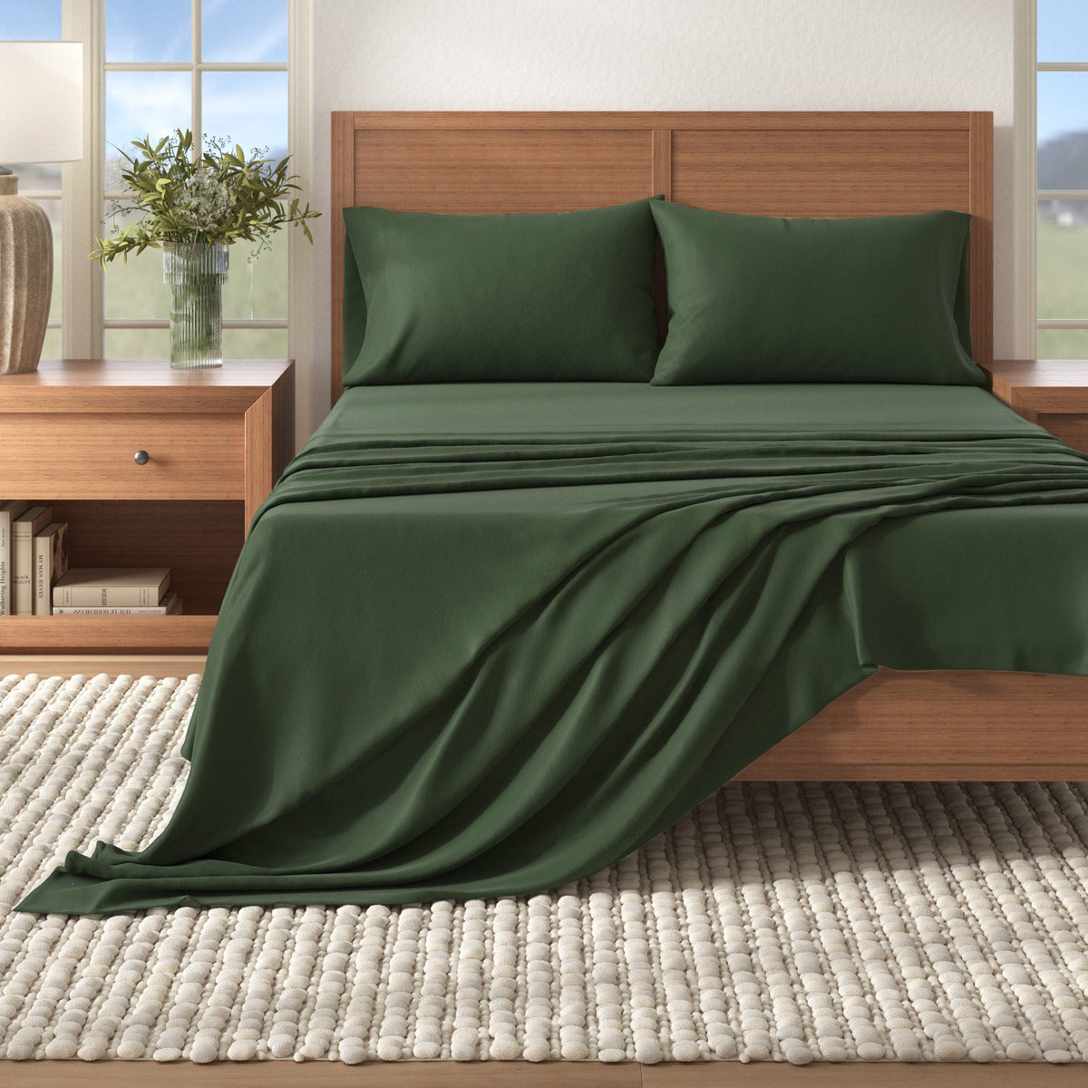 4-Piece Cotton Solid Flannel Sheet - Nordic Collection