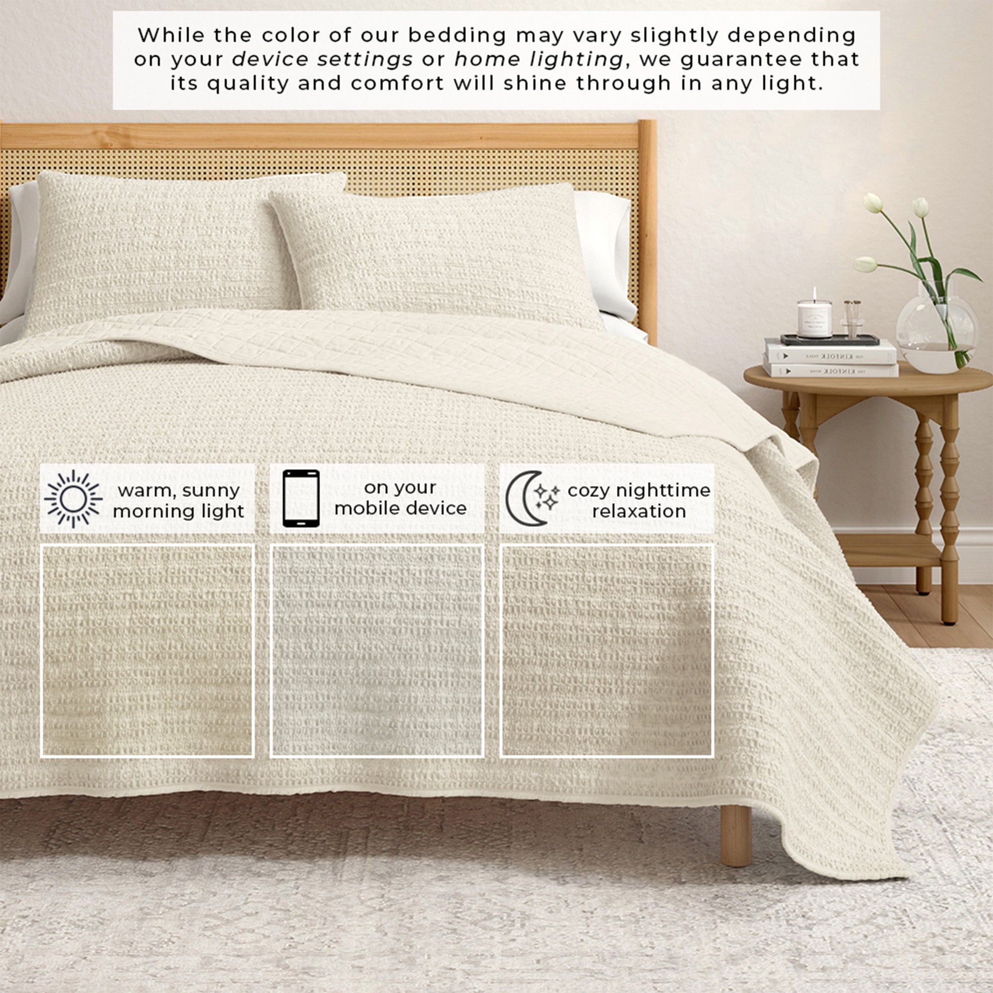 100% Cotton Honeycomb Quilt Set - Genevieve Collection